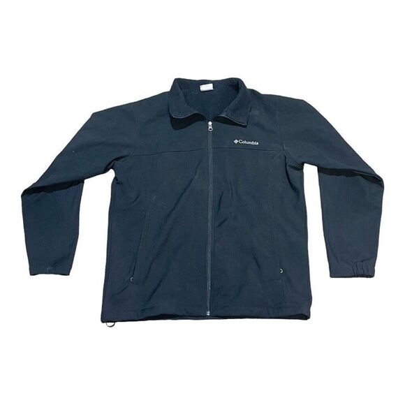 Columbia Men's Size L Fleece Lined Jacket Black Polyester Zip Pockets Outdoors - Picture 1 of 6